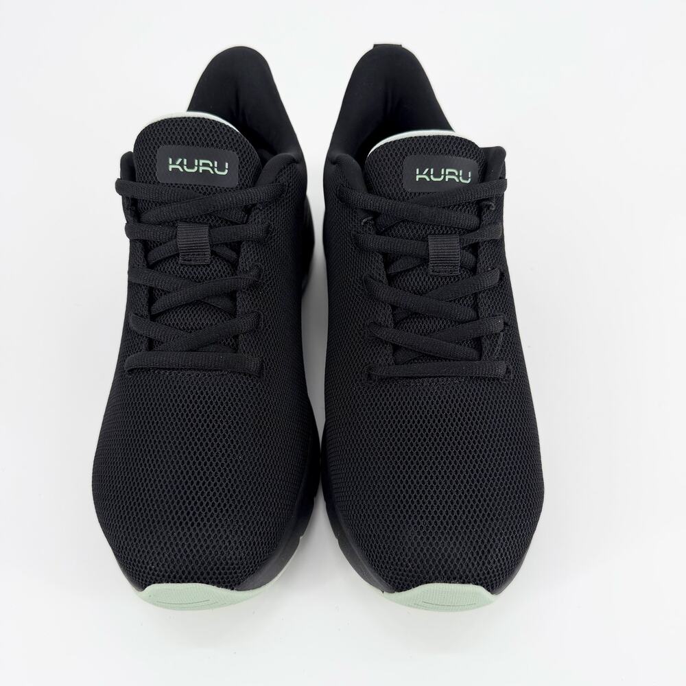 KURU FLEX Via Women's 7.5 Jet Black Mesh Plantar Fasciitis Walking Sneakers NWOB